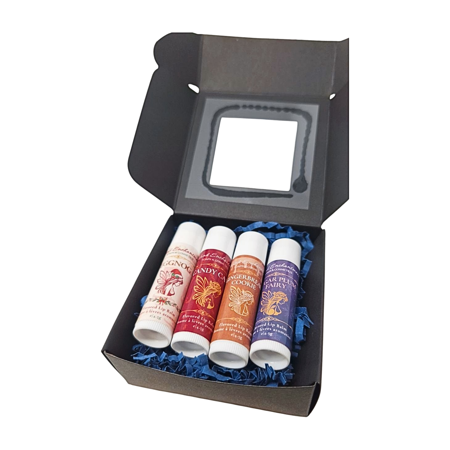 Boxed set of 4 holiday lip balms